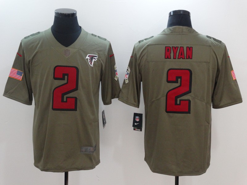 Men Atlanta Falcons #2 Ryan Nike Olive Salute To Service Limited NFL Jerseys->->NFL Jersey